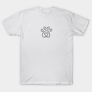 Dog Paw Heart T-Shirt